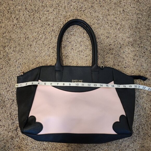 RARE Mary Kay Loly In The Sky Heart Print Colorblock Pink/Black Shoulder Purse - Picture 10 of 13